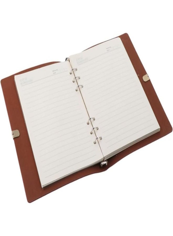 FAYET 2PCS PU Leather Lined Journal Notebook Set , Soft Cover, 192 Pages Refillable Ruled Writing Notebooks for Work, Travel and School(A5+A6) - Image 5